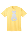 Elegant White Glitter Adult T-Shirt featuring a Charming Bunny Silhouette with Tail by TooLoud-Mens T-shirts-TooLoud-Yellow-Small-Davson Sales