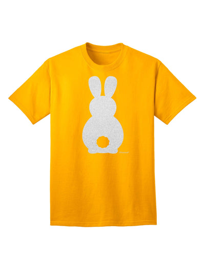 Elegant White Glitter Adult T-Shirt featuring a Charming Bunny Silhouette with Tail by TooLoud-Mens T-shirts-TooLoud-Gold-Small-Davson Sales