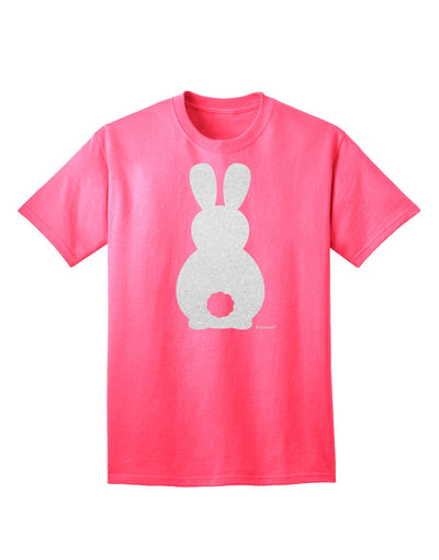 Elegant White Glitter Adult T-Shirt featuring a Charming Bunny Silhouette with Tail by TooLoud-Mens T-shirts-TooLoud-Neon-Pink-Small-Davson Sales