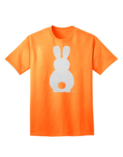 Elegant White Glitter Adult T-Shirt featuring a Charming Bunny Silhouette with Tail by TooLoud-Mens T-shirts-TooLoud-Neon-Orange-Small-Davson Sales