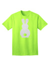 Elegant White Glitter Adult T-Shirt featuring a Charming Bunny Silhouette with Tail by TooLoud-Mens T-shirts-TooLoud-Neon-Green-Small-Davson Sales