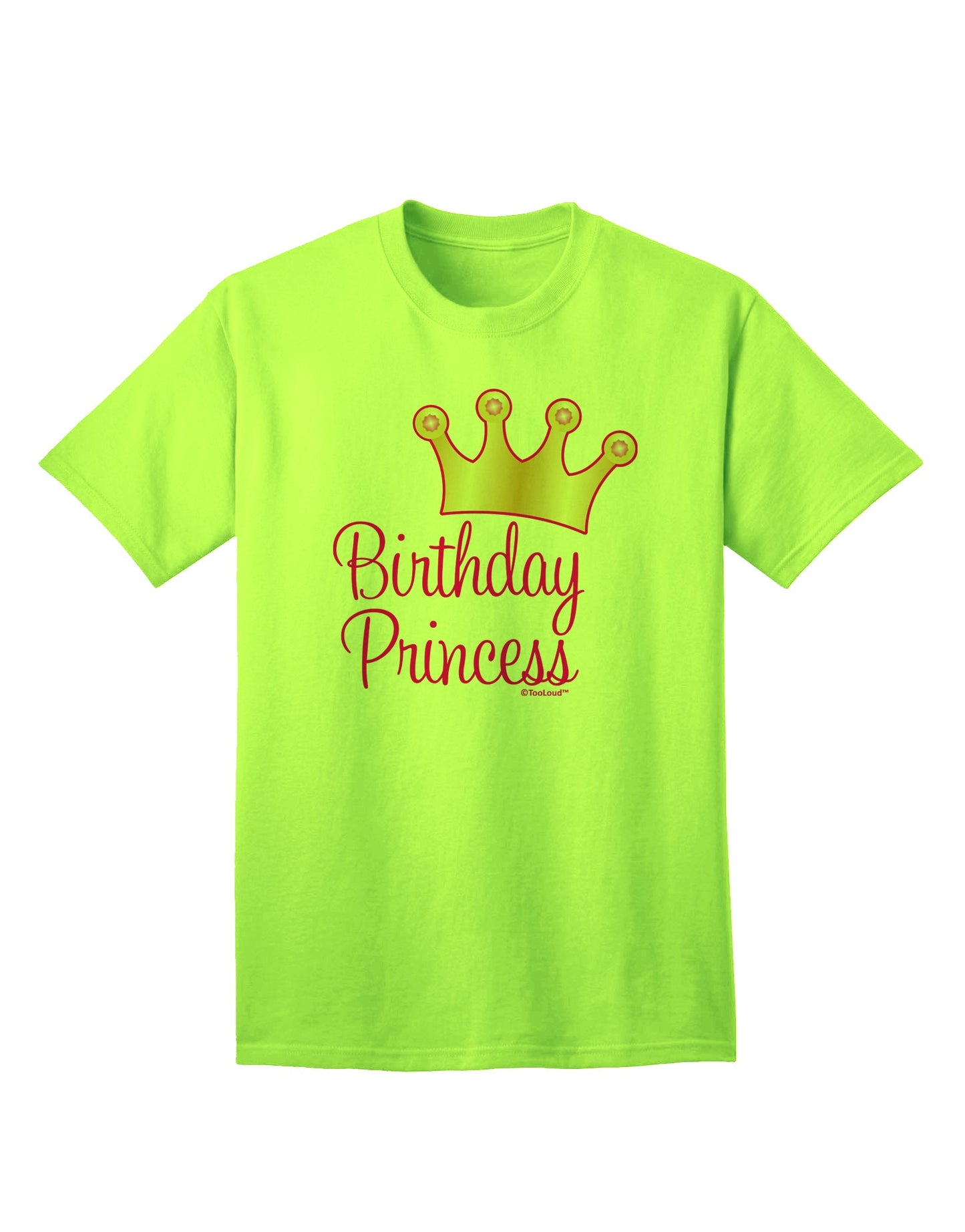 Elegant and Regal: Tiara Adult T-Shirt for Birthday Celebrations by TooLoud-Mens T-shirts-TooLoud-Neon-Green-Small-Davson Sales