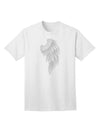 Elegant and Symbolic Couples Adult T-Shirt with Single Right Angel Wing Design