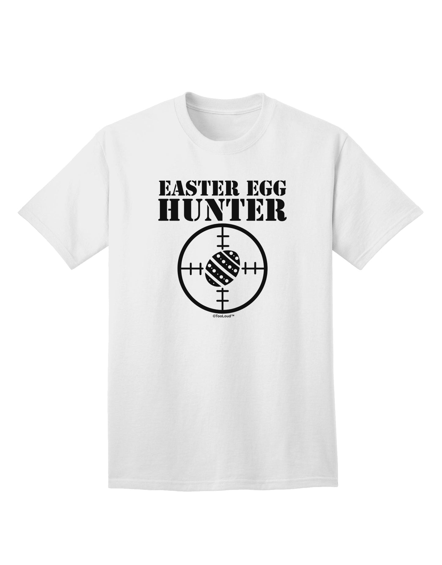 Elevate Your Easter Style with the Easter Egg Hunter Black and White Adult T-Shirt from TooLoud-Mens T-shirts-TooLoud-White-Small-Davson Sales