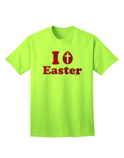 Elevate Your Easter Style with the I Egg Cross Easter Red Glitter Adult T-Shirt by TooLoud-Mens T-shirts-TooLoud-Neon-Green-Small-Davson Sales