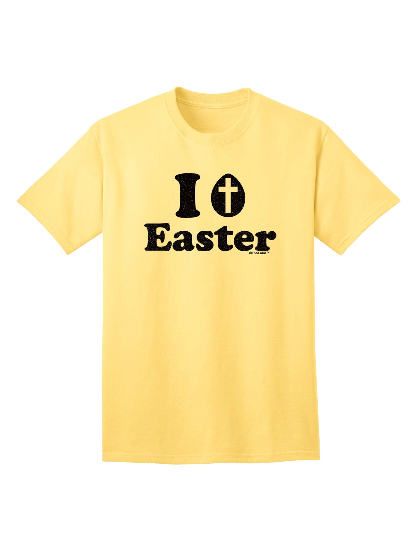 Elevate Your Easter Style with the Sophisticated I Egg Cross Easter - Black Glitter Adult T-Shirt by TooLoud-Mens T-shirts-TooLoud-Yellow-Small-Davson Sales