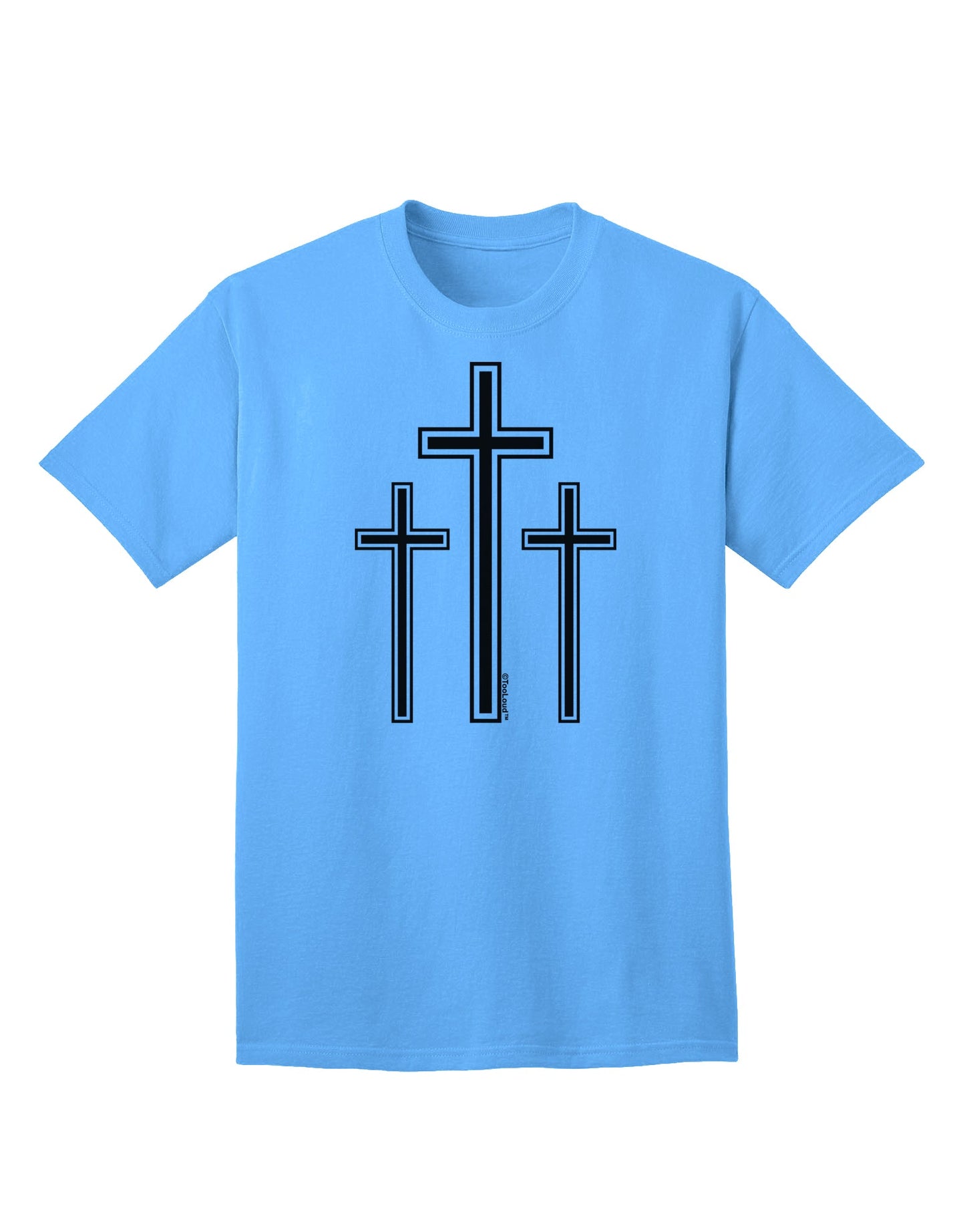 Elevate Your Easter Style with the Three Cross Design Adult T-Shirt by TooLoud-Mens T-shirts-TooLoud-Aquatic-Blue-Small-Davson Sales