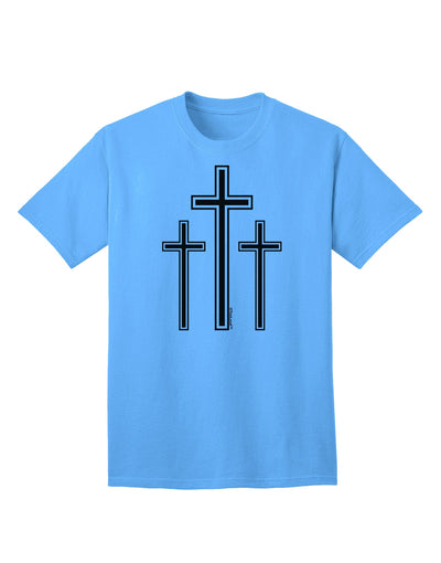 Elevate Your Easter Style with the Three Cross Design Adult T-Shirt by TooLoud-Mens T-shirts-TooLoud-Aquatic-Blue-Small-Davson Sales