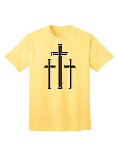 Elevate Your Easter Style with the Three Cross Design Adult T-Shirt by TooLoud-Mens T-shirts-TooLoud-Yellow-Small-Davson Sales