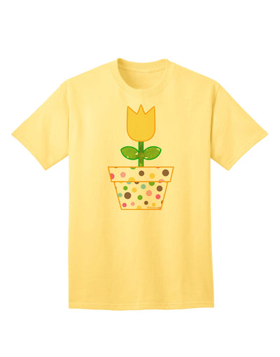 Elevate Your Style with the Easter Tulip Design - Yellow Adult T-Shirt from TooLoud-Mens T-shirts-TooLoud-Yellow-Small-Davson Sales