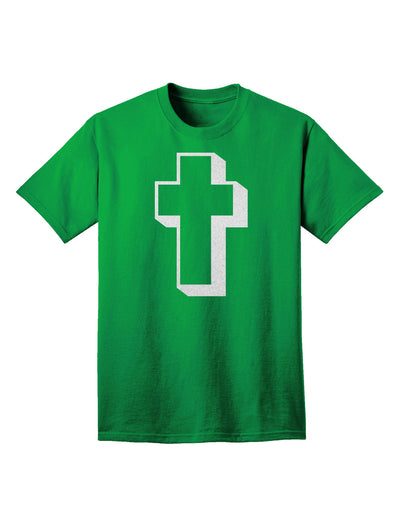 Elevate Your Style with the Elegant Glitter White Adult T-Shirt featuring a Simple Cross Design by TooLoud-Mens T-shirts-TooLoud-Kelly-Green-Small-Davson Sales