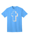 Elevate Your Style with the Elegant Glitter White Adult T-Shirt featuring a Simple Cross Design by TooLoud-Mens T-shirts-TooLoud-Aquatic-Blue-Small-Davson Sales