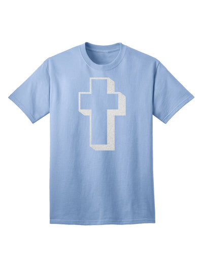 Elevate Your Style with the Elegant Glitter White Adult T-Shirt featuring a Simple Cross Design by TooLoud-Mens T-shirts-TooLoud-Light-Blue-Small-Davson Sales