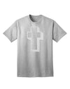 Elevate Your Style with the Elegant Glitter White Adult T-Shirt featuring a Simple Cross Design by TooLoud-Mens T-shirts-TooLoud-AshGray-Small-Davson Sales