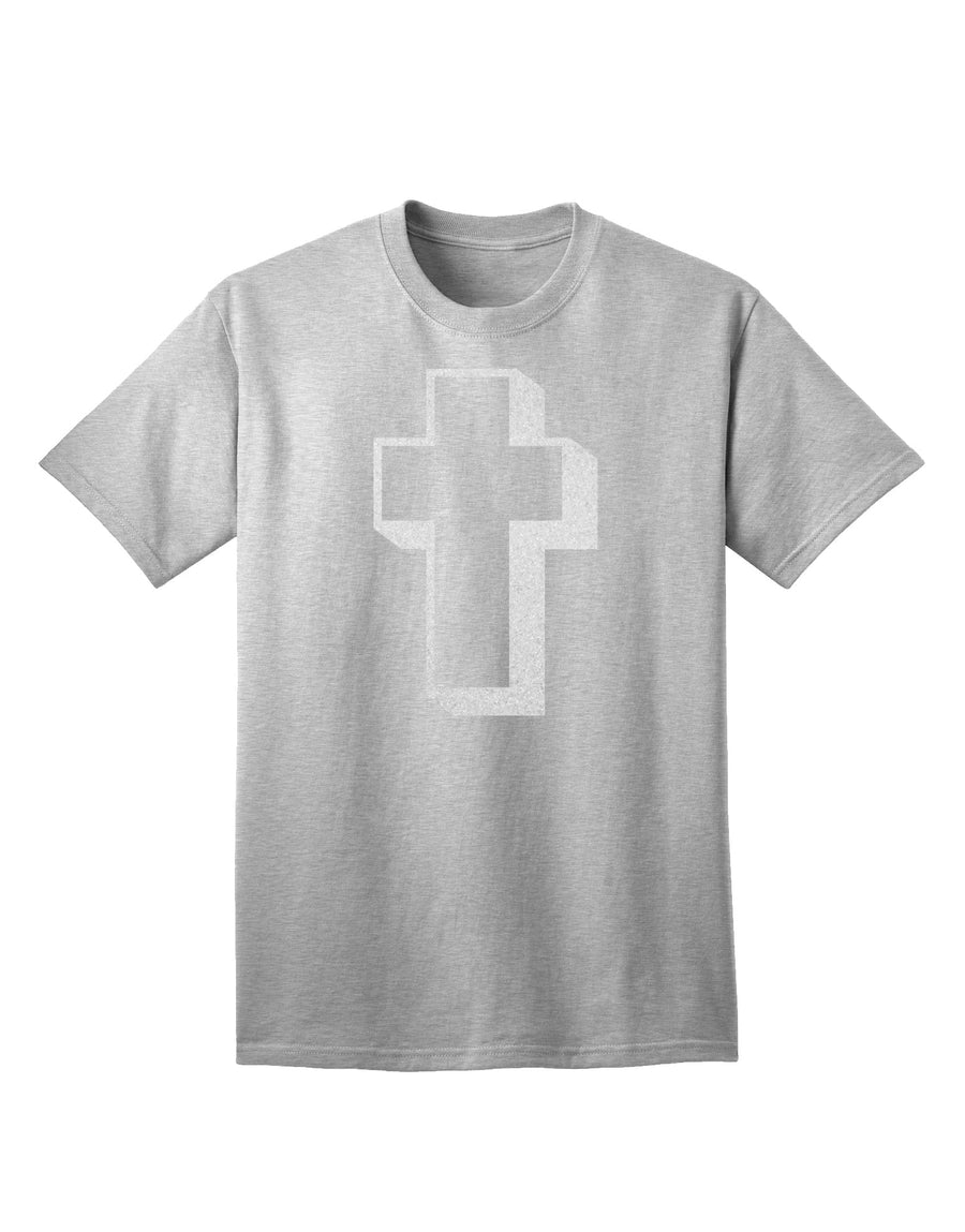 Elevate Your Style with the Elegant Glitter White Adult T-Shirt featuring a Simple Cross Design by TooLoud-Mens T-shirts-TooLoud-White-Small-Davson Sales