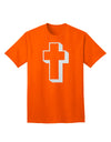 Elevate Your Style with the Elegant Glitter White Adult T-Shirt featuring a Simple Cross Design by TooLoud-Mens T-shirts-TooLoud-Orange-Small-Davson Sales