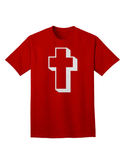 Elevate Your Style with the Elegant Glitter White Adult T-Shirt featuring a Simple Cross Design by TooLoud-Mens T-shirts-TooLoud-Red-Small-Davson Sales