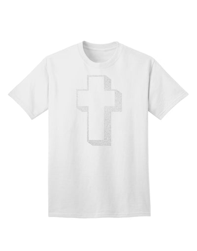 Elevate Your Style with the Elegant Glitter White Adult T-Shirt featuring a Simple Cross Design by TooLoud-Mens T-shirts-TooLoud-White-Small-Davson Sales