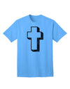 Elevate Your Style with the Exquisite Black Distressed Adult T-Shirt featuring a Simple Cross Design by TooLoud-Mens T-shirts-TooLoud-Aquatic-Blue-Small-Davson Sales