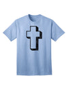 Elevate Your Style with the Exquisite Black Distressed Adult T-Shirt featuring a Simple Cross Design by TooLoud-Mens T-shirts-TooLoud-Light-Blue-Small-Davson Sales