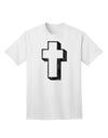 Elevate Your Style with the Exquisite Black Distressed Adult T-Shirt featuring a Simple Cross Design by TooLoud-Mens T-shirts-TooLoud-White-Small-Davson Sales