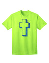 Elevate Your Style with the Exquisite Blue Adult T-Shirt featuring a Simple Cross Design and Glitter Accents by TooLoud-Mens T-shirts-TooLoud-Neon-Green-Small-Davson Sales