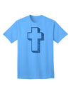 Elevate Your Style with the Exquisite Blue Adult T-Shirt featuring a Simple Cross Design and Glitter Accents by TooLoud-Mens T-shirts-TooLoud-Aquatic-Blue-Small-Davson Sales