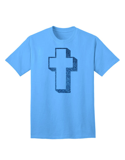 Elevate Your Style with the Exquisite Blue Adult T-Shirt featuring a Simple Cross Design and Glitter Accents by TooLoud-Mens T-shirts-TooLoud-Aquatic-Blue-Small-Davson Sales