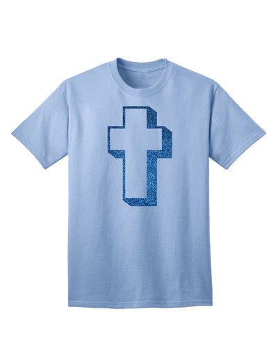 Elevate Your Style with the Exquisite Blue Adult T-Shirt featuring a Simple Cross Design and Glitter Accents by TooLoud-Mens T-shirts-TooLoud-Light-Blue-Small-Davson Sales