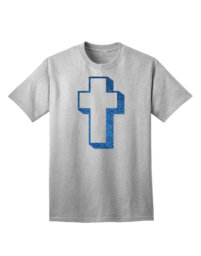 Elevate Your Style with the Exquisite Blue Adult T-Shirt featuring a Simple Cross Design and Glitter Accents by TooLoud-Mens T-shirts-TooLoud-AshGray-Small-Davson Sales