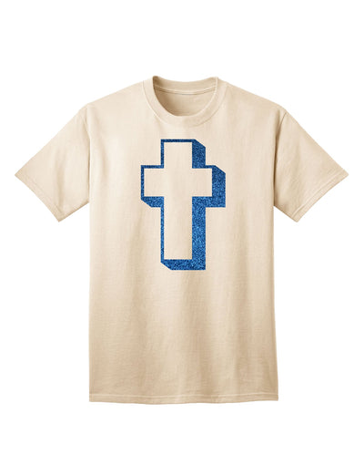 Elevate Your Style with the Exquisite Blue Adult T-Shirt featuring a Simple Cross Design and Glitter Accents by TooLoud-Mens T-shirts-TooLoud-Natural-Small-Davson Sales