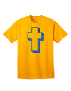 Elevate Your Style with the Exquisite Blue Adult T-Shirt featuring a Simple Cross Design and Glitter Accents by TooLoud-Mens T-shirts-TooLoud-Gold-Small-Davson Sales