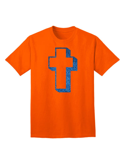 Elevate Your Style with the Exquisite Blue Adult T-Shirt featuring a Simple Cross Design and Glitter Accents by TooLoud-Mens T-shirts-TooLoud-Orange-Small-Davson Sales