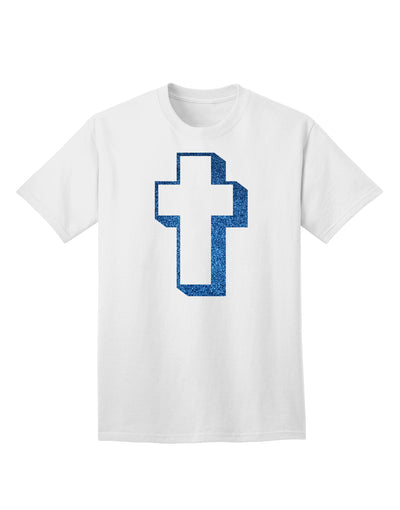 Elevate Your Style with the Exquisite Blue Adult T-Shirt featuring a Simple Cross Design and Glitter Accents by TooLoud-Mens T-shirts-TooLoud-White-Small-Davson Sales