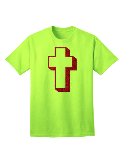 Elevate Your Style with the Exquisite Red Adult T-Shirt featuring a Simple Cross Design and Glitter Accents by TooLoud-Mens T-shirts-TooLoud-Neon-Green-Small-Davson Sales