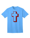 Elevate Your Style with the Exquisite Red Adult T-Shirt featuring a Simple Cross Design and Glitter Accents by TooLoud-Mens T-shirts-TooLoud-Aquatic-Blue-Small-Davson Sales