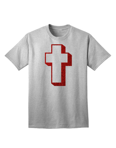 Elevate Your Style with the Exquisite Red Adult T-Shirt featuring a Simple Cross Design and Glitter Accents by TooLoud-Mens T-shirts-TooLoud-AshGray-Small-Davson Sales