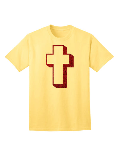 Elevate Your Style with the Exquisite Red Adult T-Shirt featuring a Simple Cross Design and Glitter Accents by TooLoud-Mens T-shirts-TooLoud-Yellow-Small-Davson Sales