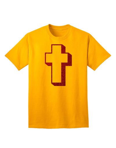 Elevate Your Style with the Exquisite Red Adult T-Shirt featuring a Simple Cross Design and Glitter Accents by TooLoud-Mens T-shirts-TooLoud-Gold-Small-Davson Sales