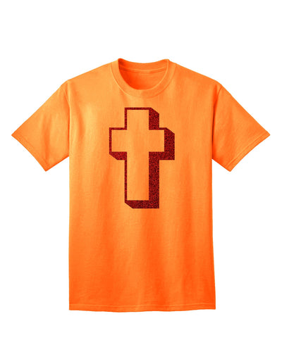 Elevate Your Style with the Exquisite Red Adult T-Shirt featuring a Simple Cross Design and Glitter Accents by TooLoud-Mens T-shirts-TooLoud-Neon-Orange-Small-Davson Sales