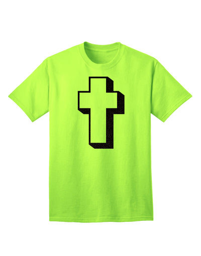 Elevate Your Style with the Exquisite Simple Cross Design Glitter - Black Adult T-Shirt from TooLoud-Mens T-shirts-TooLoud-Neon-Green-Small-Davson Sales