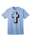 Elevate Your Style with the Exquisite Simple Cross Design Glitter - Black Adult T-Shirt from TooLoud-Mens T-shirts-TooLoud-Light-Blue-Small-Davson Sales