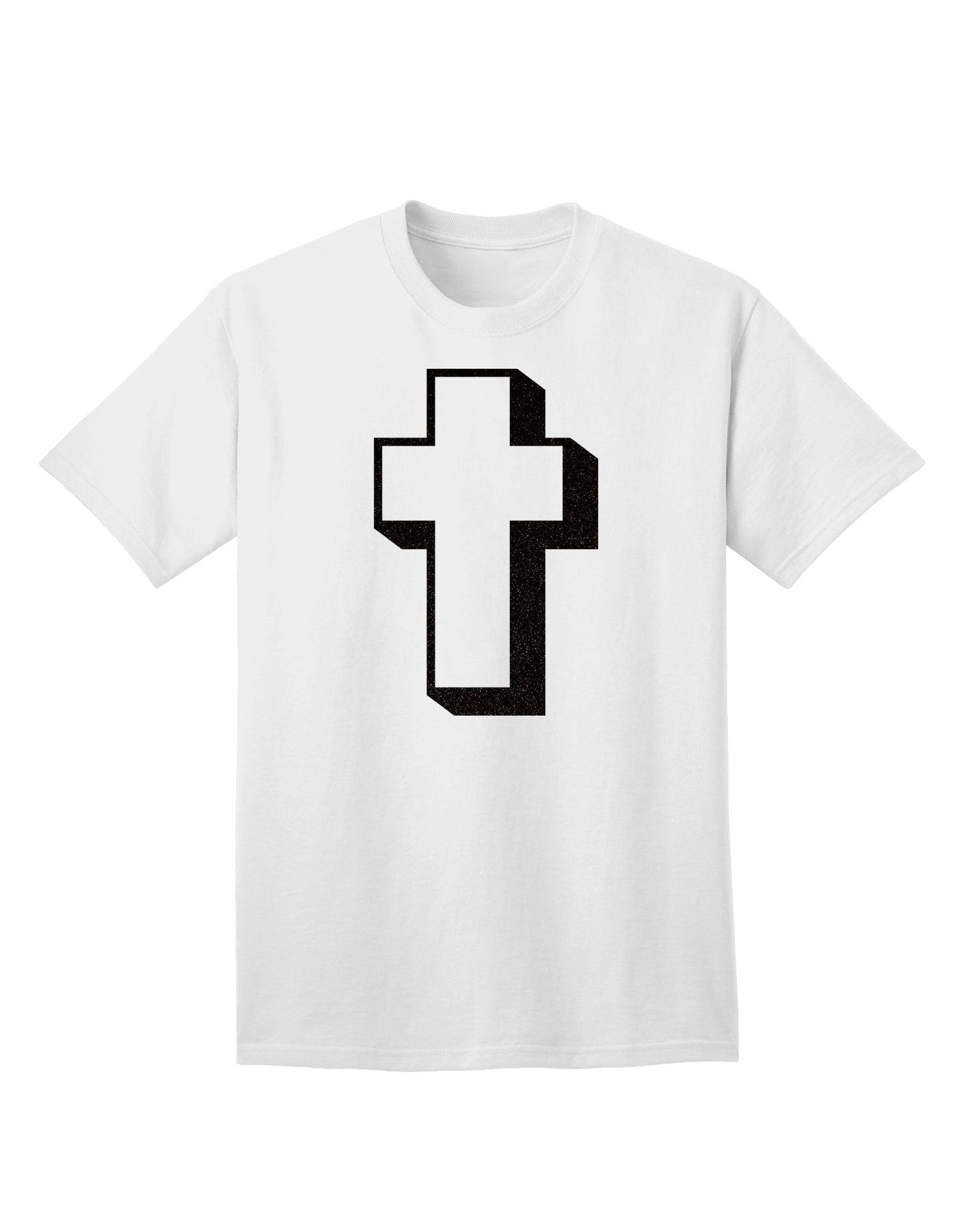Elevate Your Style with the Exquisite Simple Cross Design Glitter - Black Adult T-Shirt from TooLoud-Mens T-shirts-TooLoud-White-Small-Davson Sales