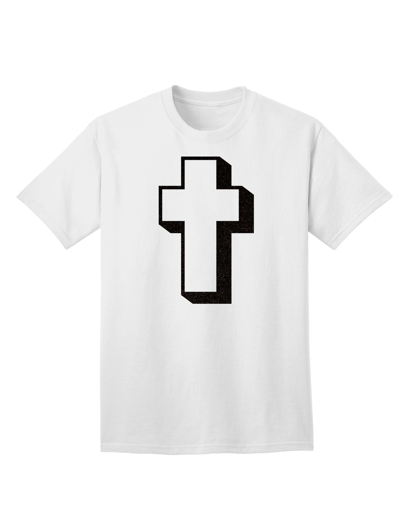 Elevate Your Style with the Exquisite Simple Cross Design Glitter - Black Adult T-Shirt from TooLoud-Mens T-shirts-TooLoud-White-Small-Davson Sales