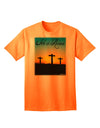 Elevate Your Style with the Exquisite Three Crosses Sunrise - He Is Risen Adult T-Shirt by TooLoud-Mens T-shirts-TooLoud-Neon-Orange-Small-Davson Sales