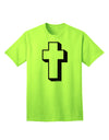 Elevate Your Style with the Sophisticated Cross Design Black Adult T-Shirt by TooLoud-Mens T-shirts-TooLoud-Neon-Green-Small-Davson Sales