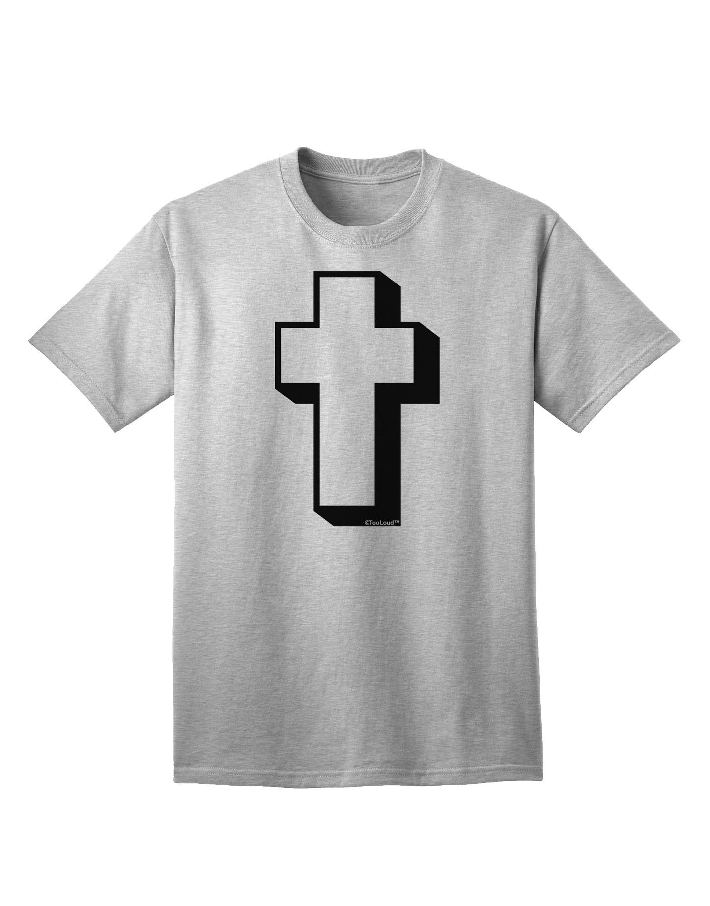 Elevate Your Style with the Sophisticated Cross Design Black Adult T-Shirt by TooLoud-Mens T-shirts-TooLoud-AshGray-Small-Davson Sales