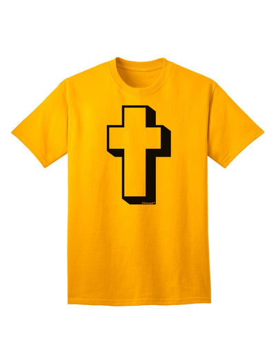 Elevate Your Style with the Sophisticated Cross Design Black Adult T-Shirt by TooLoud-Mens T-shirts-TooLoud-Gold-Small-Davson Sales