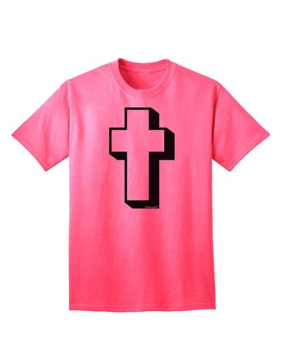 Elevate Your Style with the Sophisticated Cross Design Black Adult T-Shirt by TooLoud-Mens T-shirts-TooLoud-Neon-Pink-Small-Davson Sales