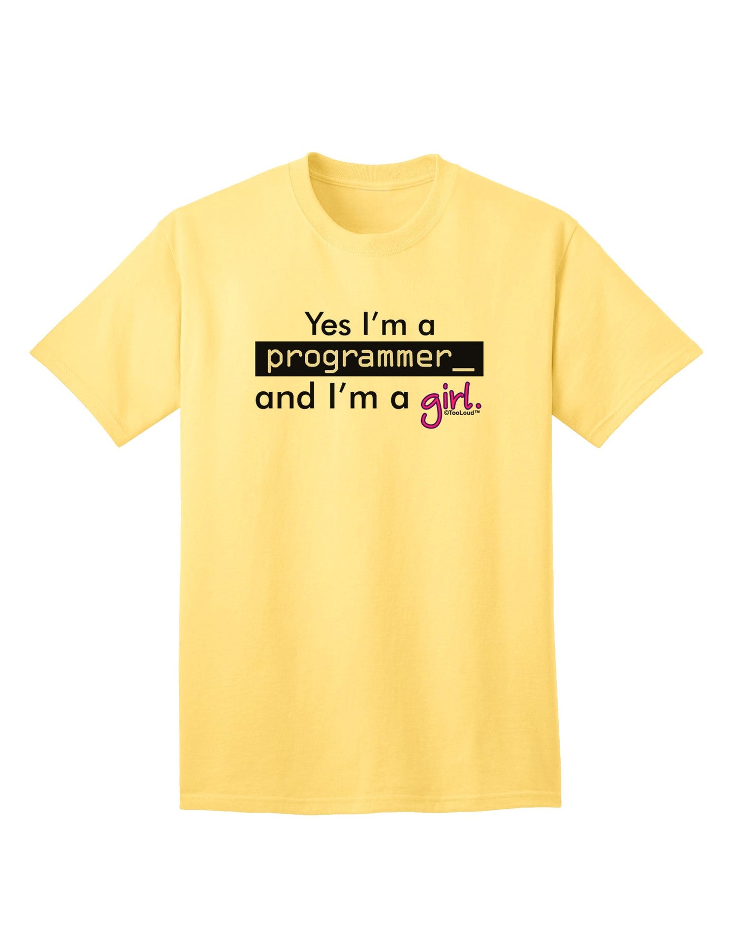 Elevate Your Style with the TooLoud Yes I am a Programmer Girl Adult T-Shirt Collection-Mens T-shirts-TooLoud-Yellow-Small-Davson Sales